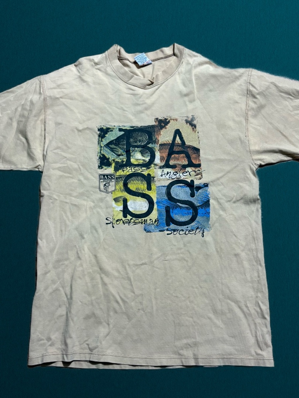 Vintage Bass Anglers Sportsman Society T Shirt Adult Large Brown Fishing Bass